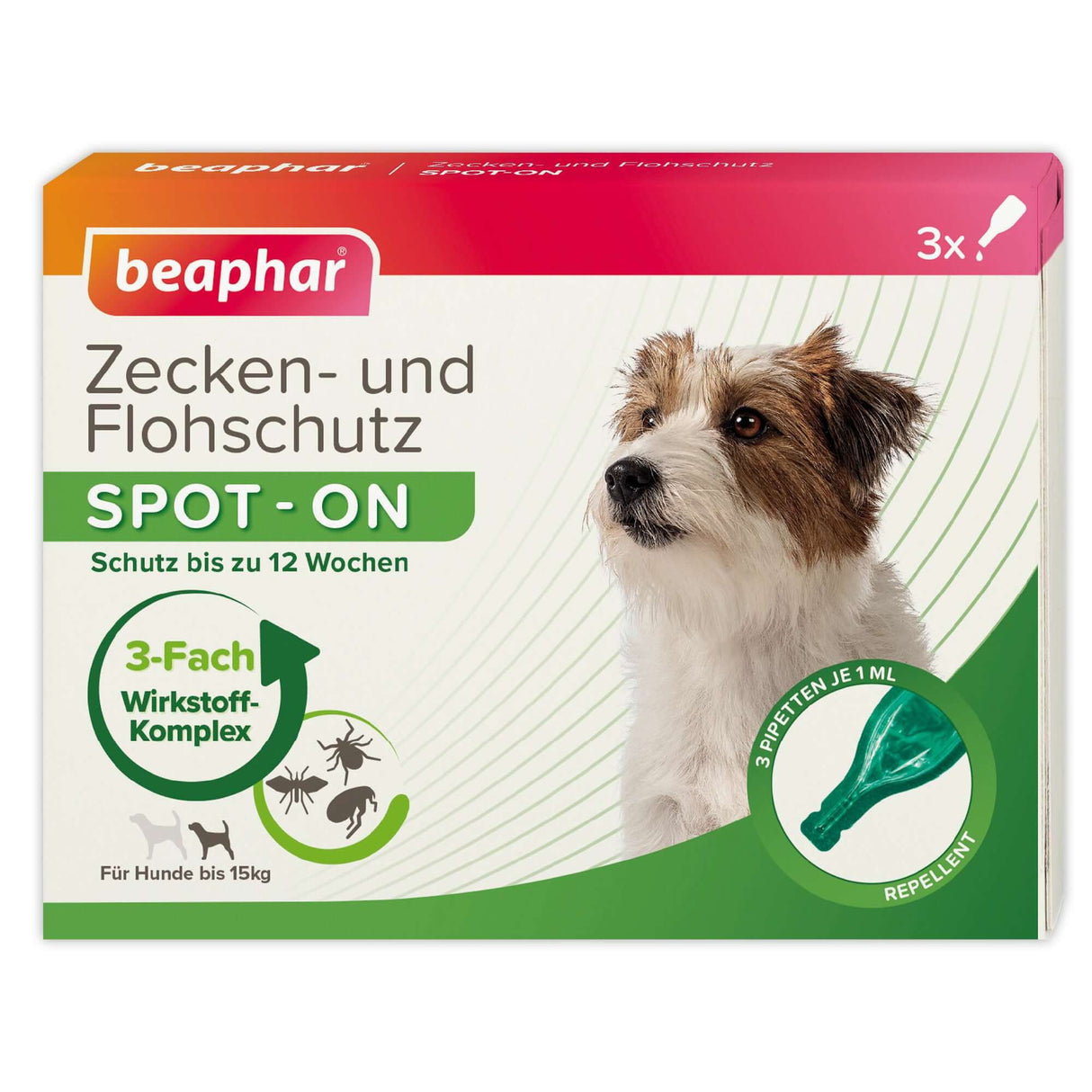 Beaphar Zecken- und Flohschutz SPOT-ON 3x1ml, für kleine Hunde (bis 15kg) - - Beaphar