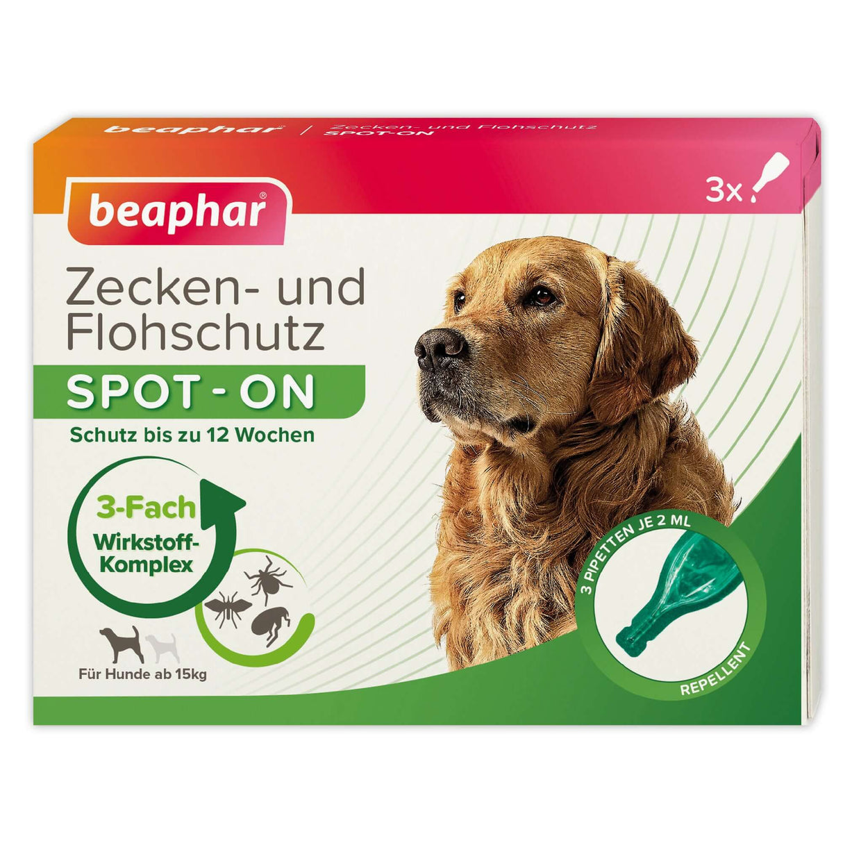 Beaphar Zecken- und Flohschutz SPOT-ON 3x2ml, für große Hunde (ab 15 kg) - - Beaphar
