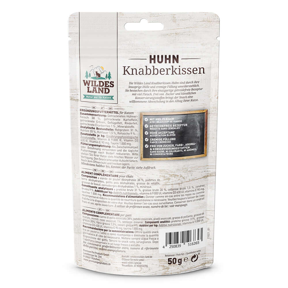 Wildes Land Katze Knabberkissen Huhn