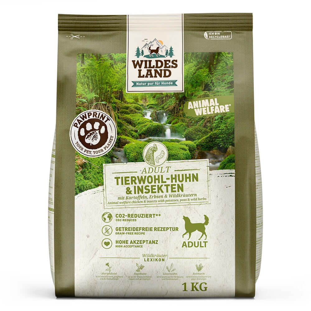 Wildes Land Hund Tierwohl-Huhn & Insekten