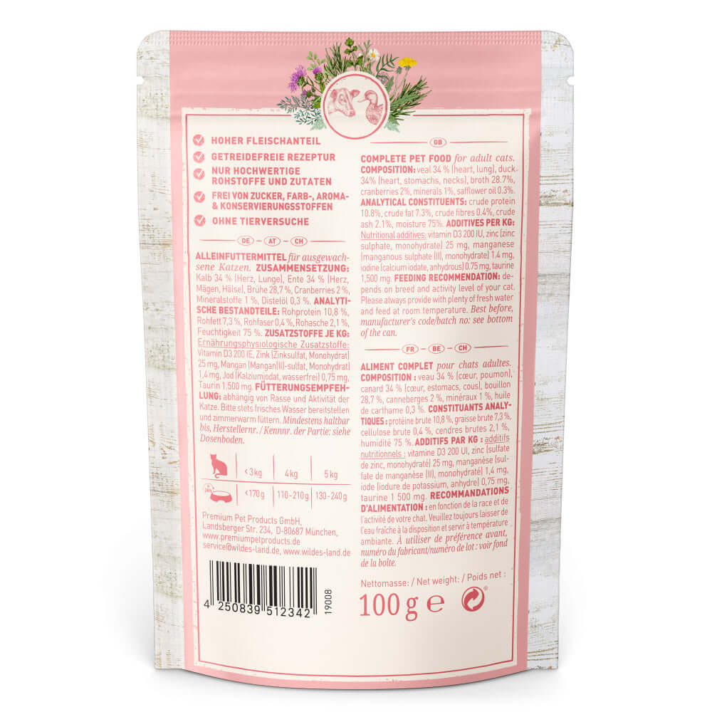 Wildes Land Katze - Kalb und Ente