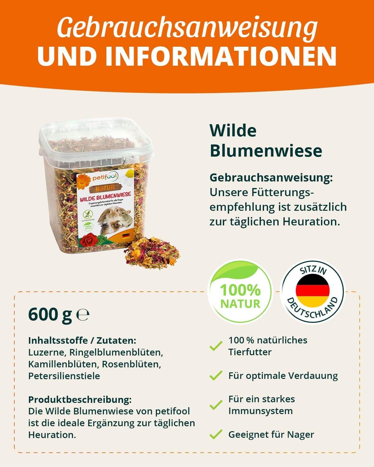 petifool Wilde Blumenwiese - Nagerfutter - - petifool