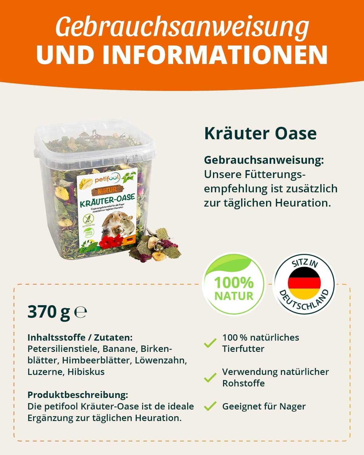 petifool Kräuter Oase - Nagerfutter - - petifool