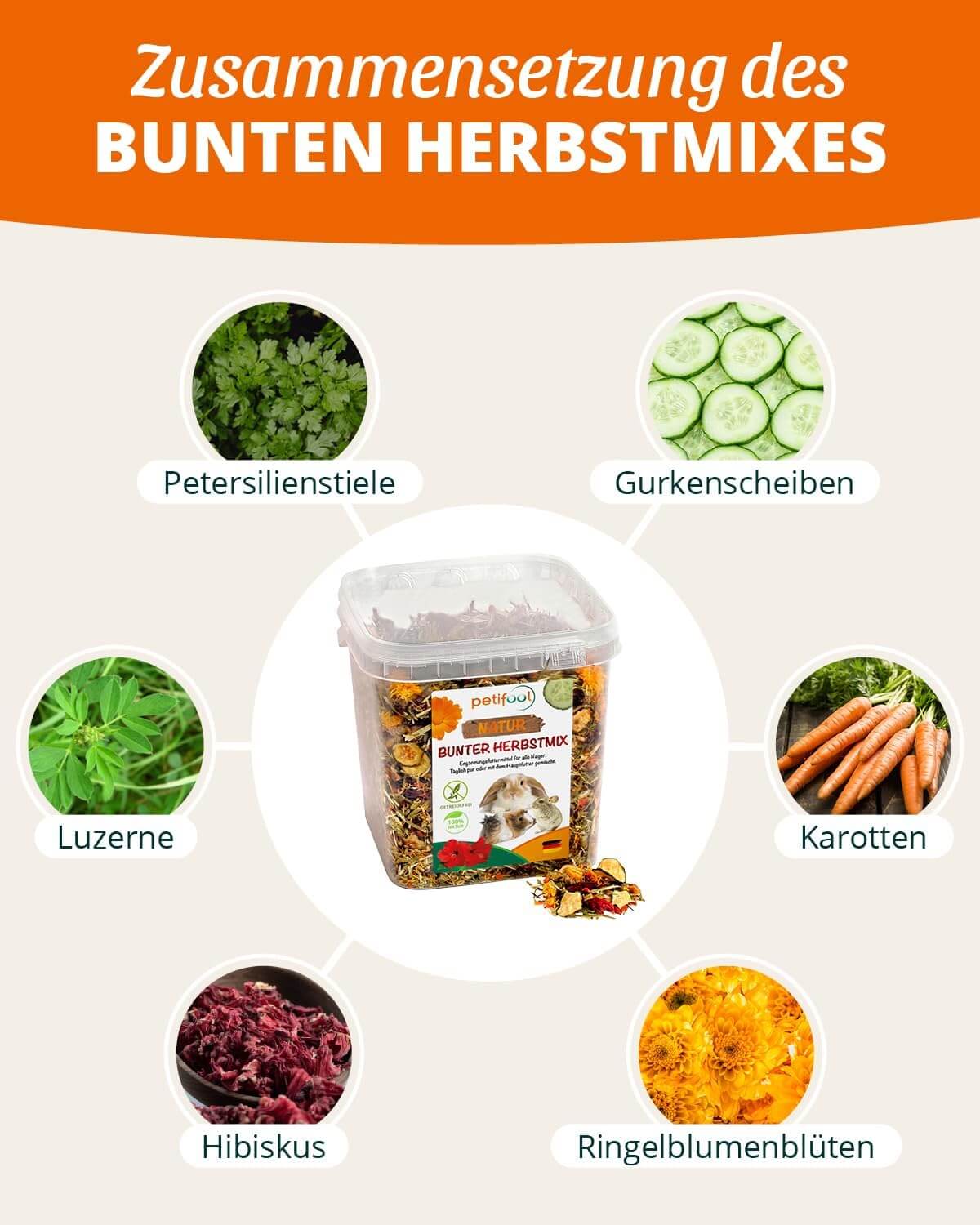 petifool Bunter Herbstmix - Nagerfutter - - petifool