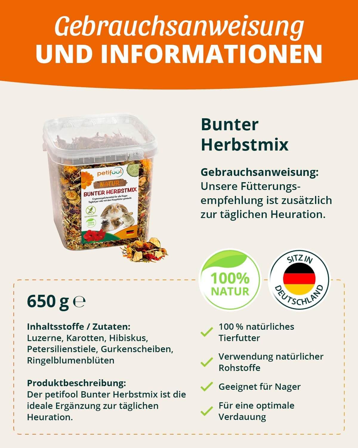 petifool Bunter Herbstmix - Nagerfutter - - petifool
