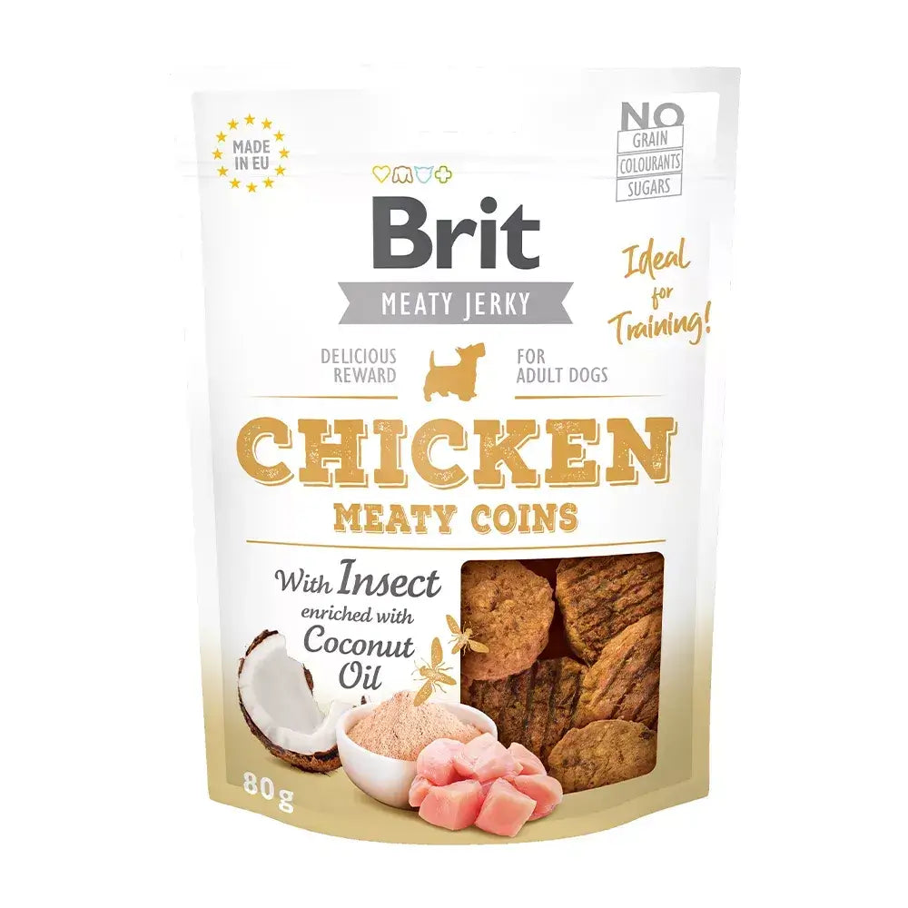 Brit Dog Snack Meaty Jerky Chicken & Insect Coins