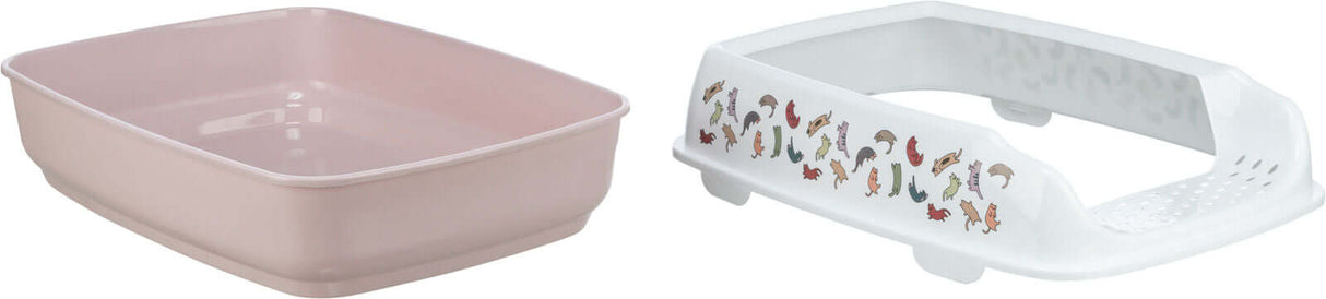 Trixie Katzentoilette Delio mit Rand flieder/weiß