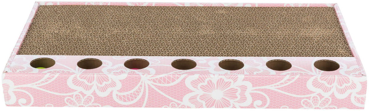 Trixie Kratzpappe Rosa mit Spielbällen