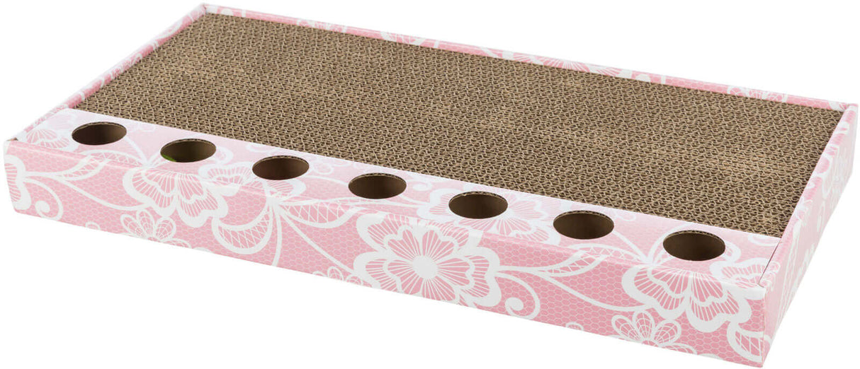 Trixie Kratzpappe Rosa mit Spielbällen