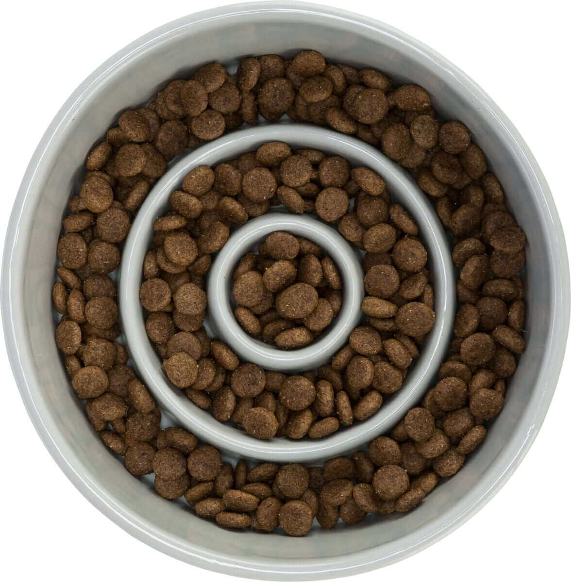 Trixie Slow Feeding Napf mit Futter, designed für schlingfreies Fressen und gesunde Nahrungsaufnahme bei Hunden.