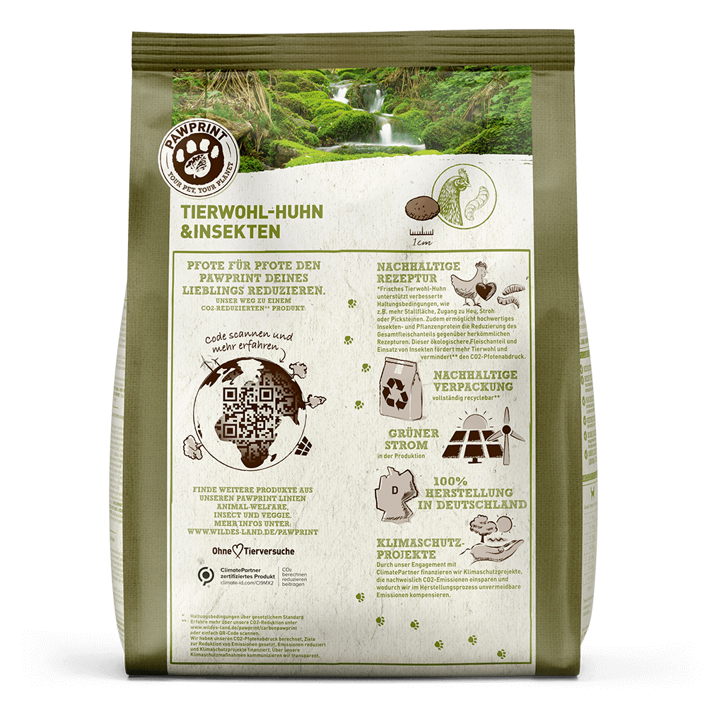 Wildes Land Hund Tierwohl-Huhn & Insekten Rückseite