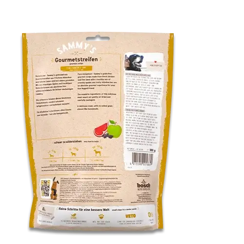 Sammy’s Gourmetstreifen Hühnchen & Lamm Rückseite