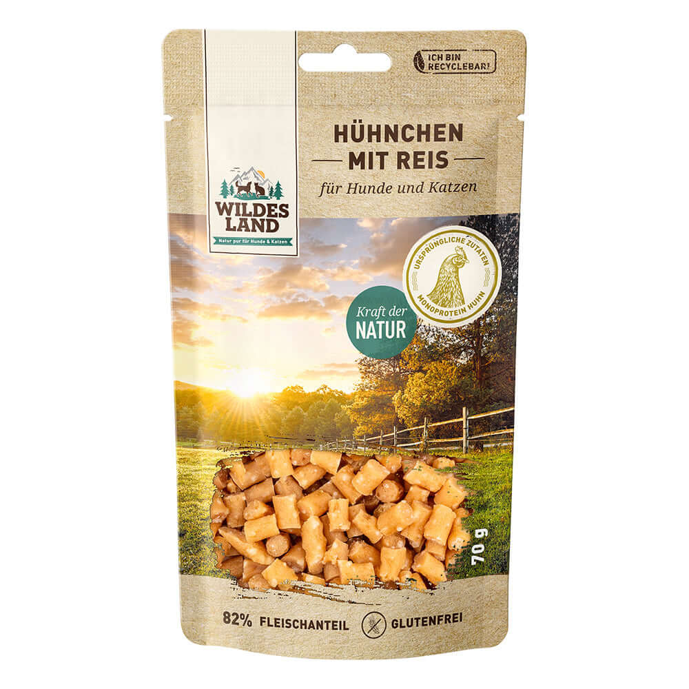 Wildes Land Fleischsnacks Hühnchen mit Reis