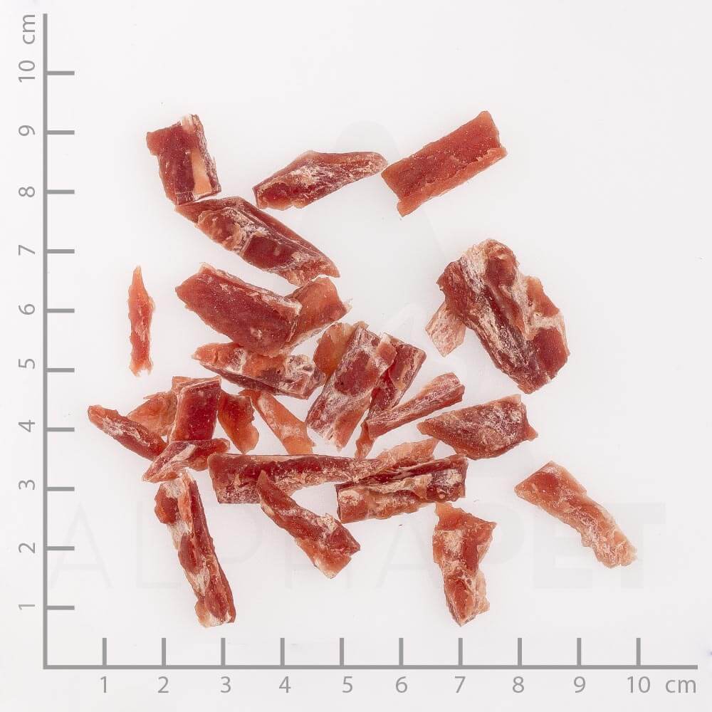 Wildes Land Fleischsnacks Entenbrust in Stücken Nahaufnahme