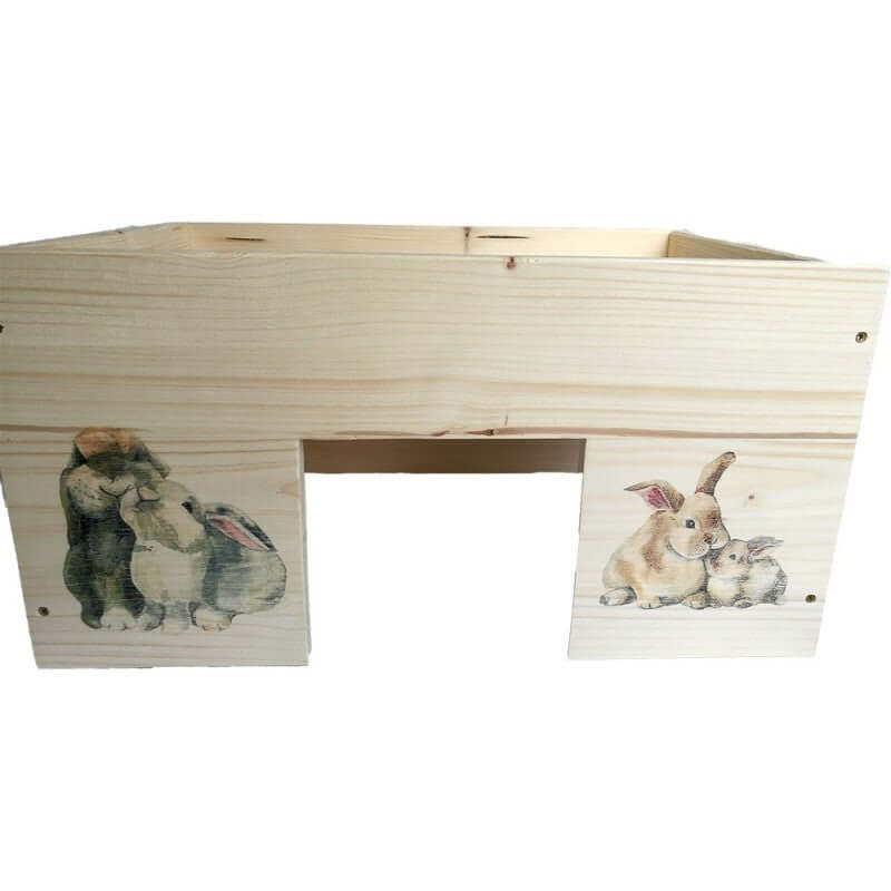 Kaninchenhaus Hasen XXL mit 3 Eingängen - - Nagerstore