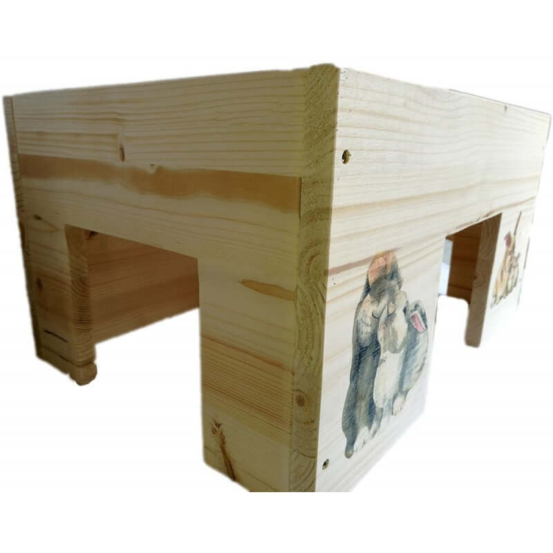 Kaninchenhaus Hasen XXL mit 3 Eingängen - - Nagerstore