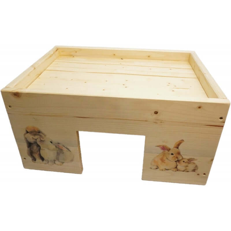 Kaninchenhaus Hasen XXL mit 3 Eingängen - - Nagerstore