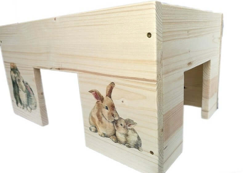 Kaninchenhaus Hasen XXL mit 3 Eingängen - - Nagerstore