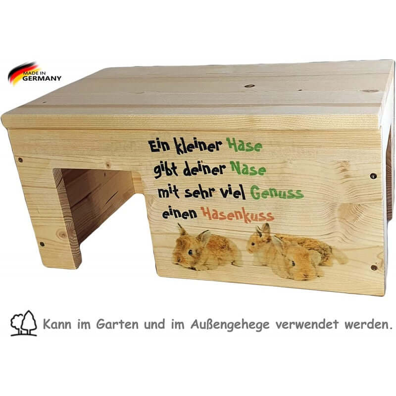 Kaninchenhaus Nagerhaus Kleintierhaus XXL mit 2 Eingängen - - Nagerstore