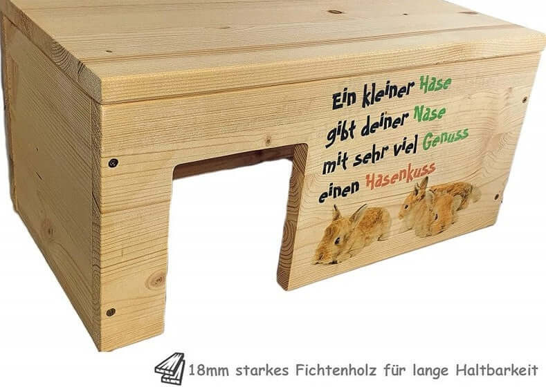 Kaninchenhaus Nagerhaus Kleintierhaus XXL mit 2 Eingängen - - Nagerstore