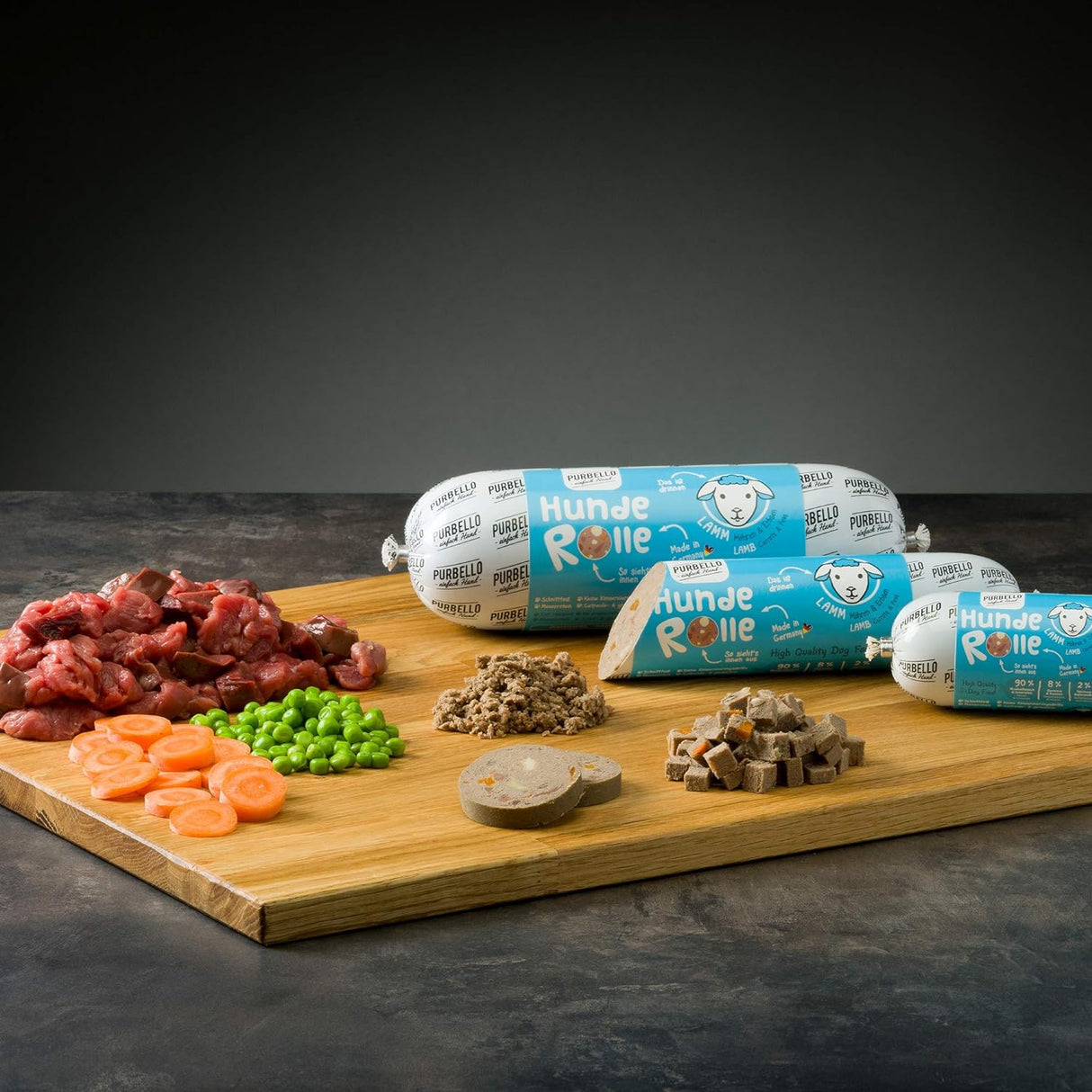 PurBello Hunderolle Lamm mit Möhren & Erbsen - - PurBello