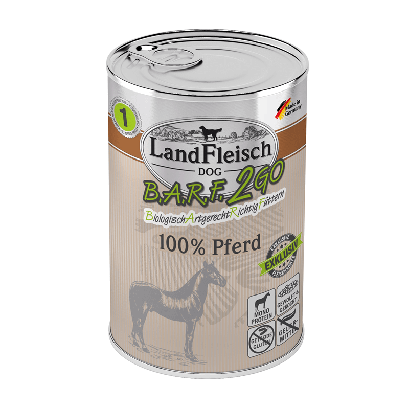 LandFleisch B.A.R.F.2GO 100% vom Pferd - - Landfleisch