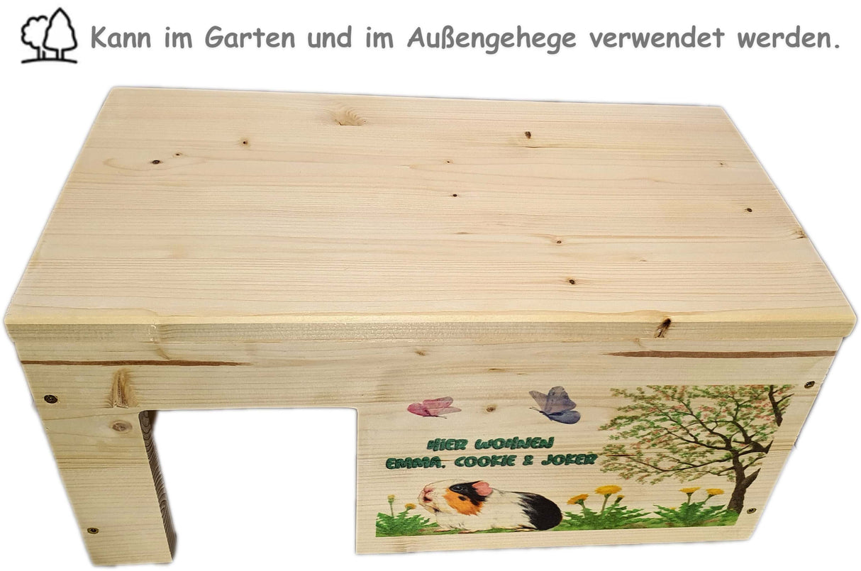 Meerschweinchenhaus aus Holz Personalisiert - - Nagerstore