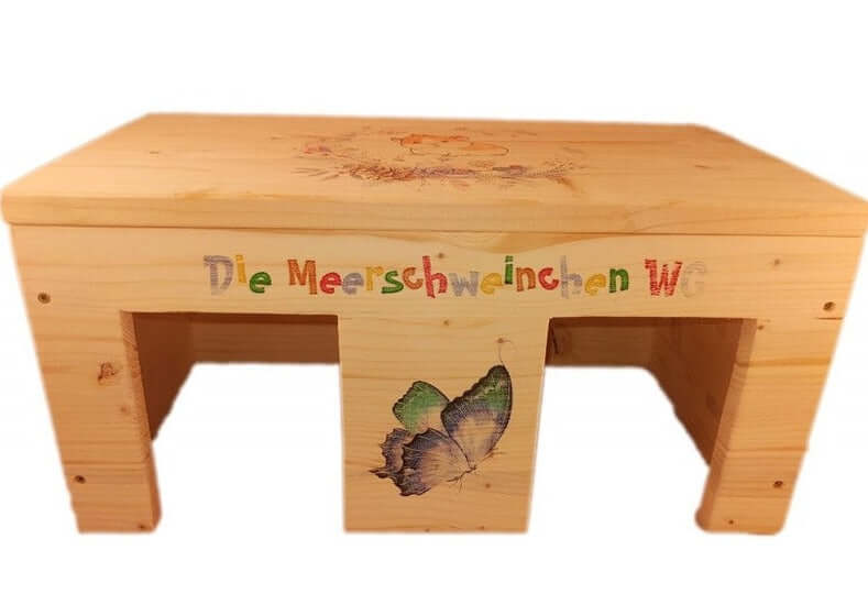 Meerschweinchenhaus aus Holz mit 2 Eingängen vorne - - Nagerstore