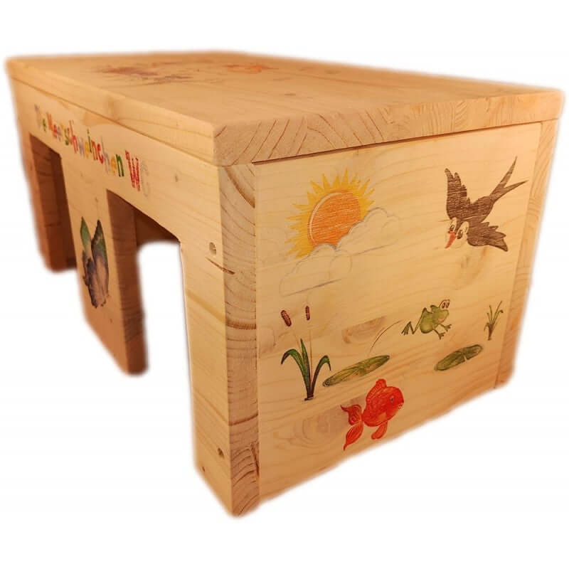 Meerschweinchenhaus aus Holz mit 2 Eingängen vorne - - Nagerstore