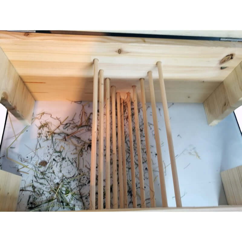 Meerschweinchenhaus XXL mit Heuraufe, Motiven & Schutzlasur - - Nagerstore