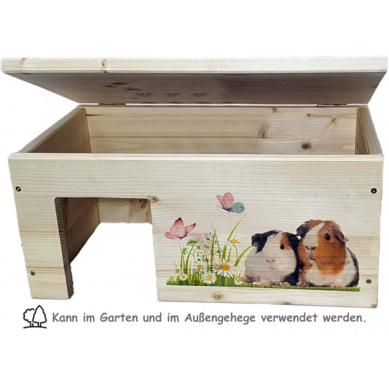 Meerschweinchenhaus aus Holz mit 2 Eingängen - - Nagerstore