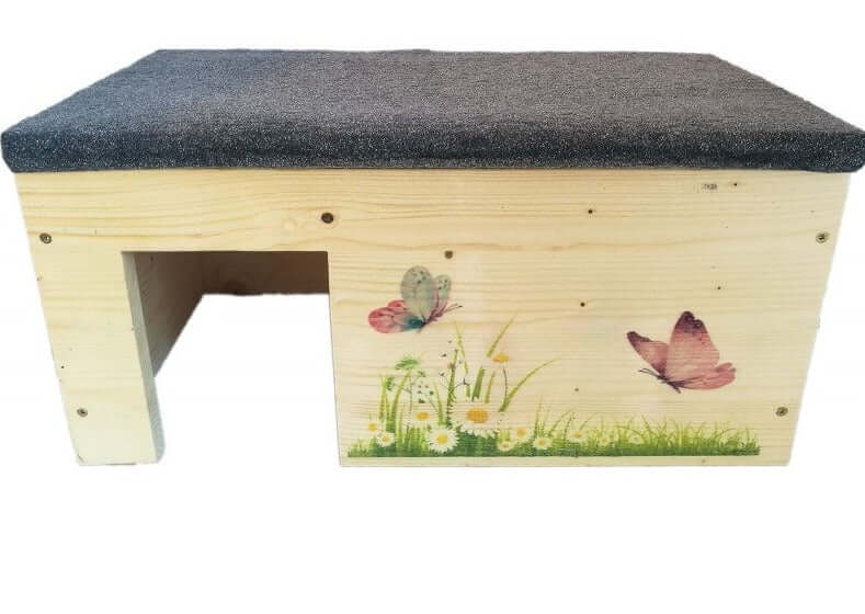 Nagerhaus Meerschweinchenhaus Outdoor mit Dachpappe & Schutzlasur - - Nagerstore