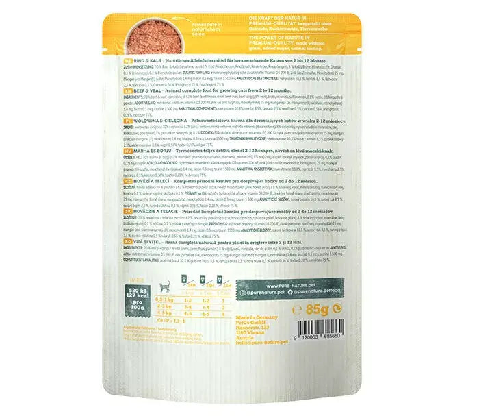 Pure Nature JUNIOR RIND & KALB mit Brennnessel und Eierschalenpulver - - Pure Nature