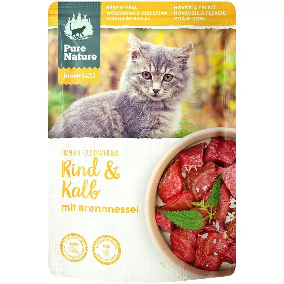 Pure Nature JUNIOR RIND & KALB mit Brennnessel und Eierschalenpulver - - Pure Nature