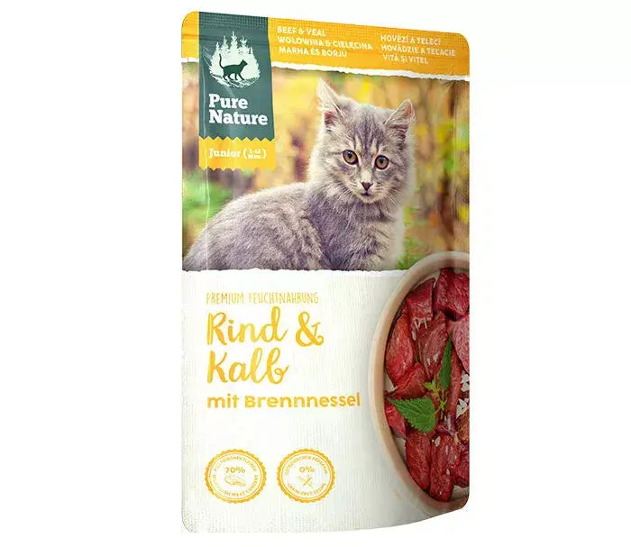 Pure Nature JUNIOR RIND & KALB mit Brennnessel und Eierschalenpulver - - Pure Nature