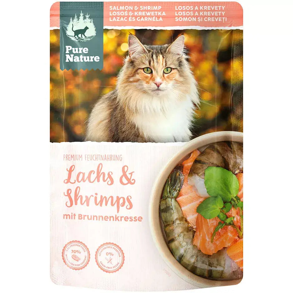 Pure Nature ADULT LACHS & SHRIMPS mit Brunnenkresse und Distelöl - - Pure Nature