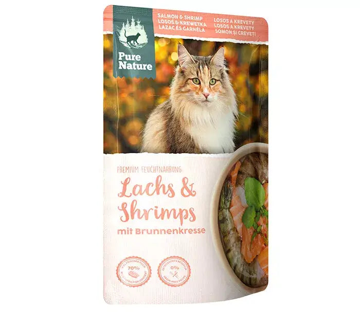 Pure Nature ADULT LACHS & SHRIMPS mit Brunnenkresse und Distelöl - - Pure Nature