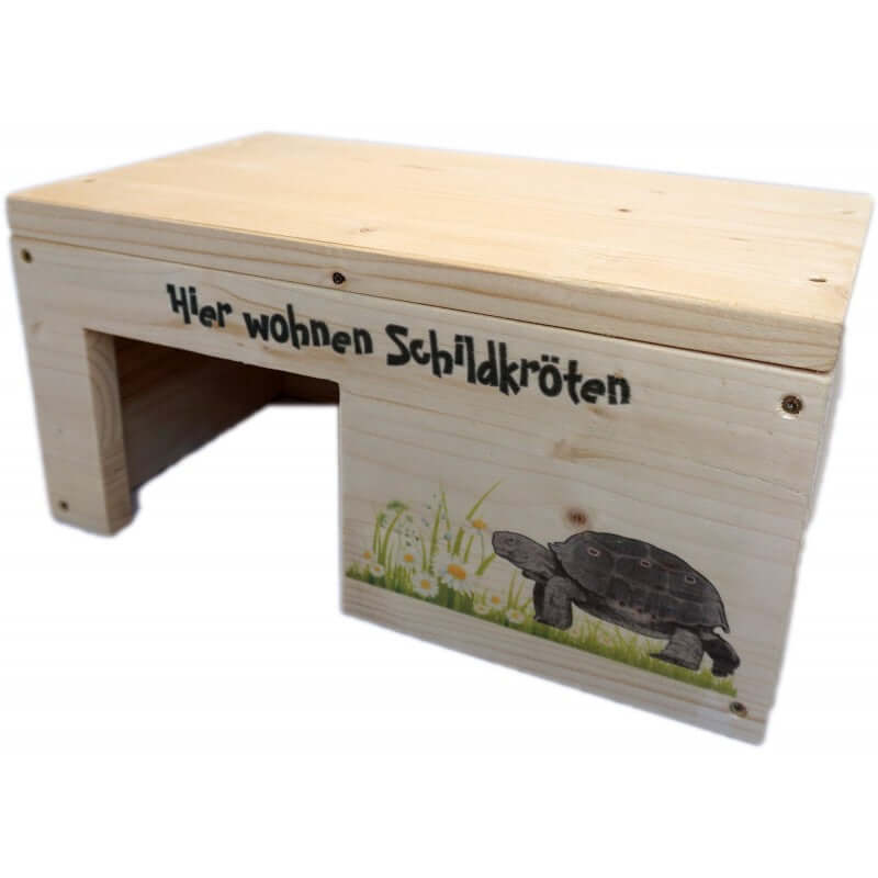 Schildkrötenhaus S aus Holz mit Schutzlasur - - Nagerstore
