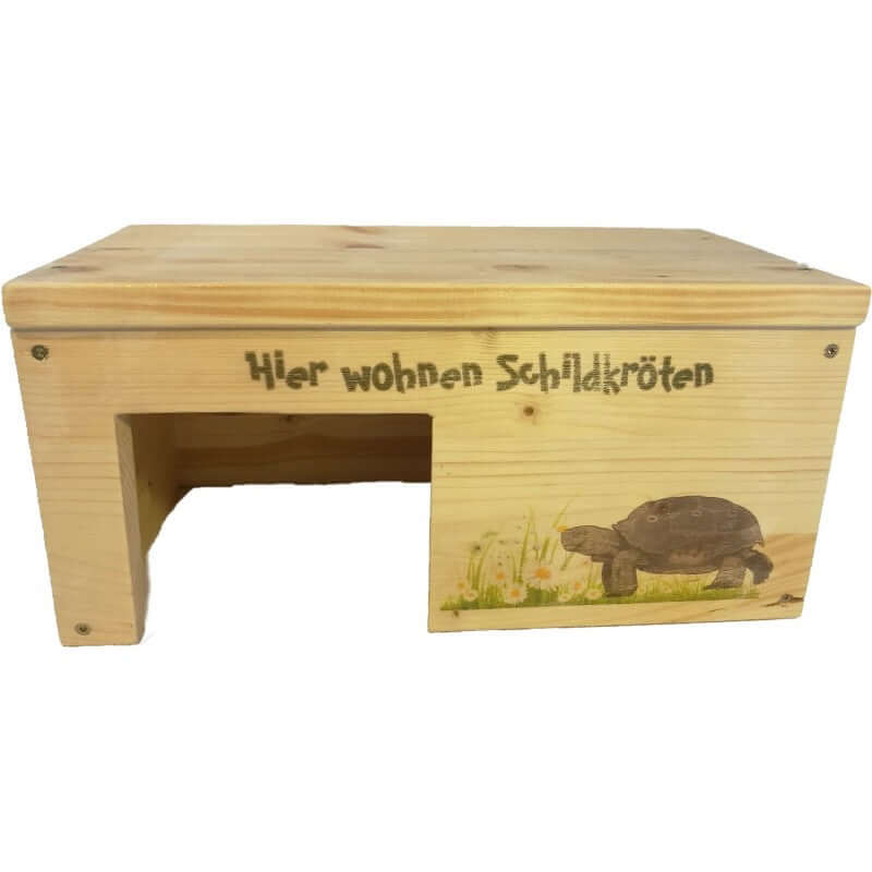 Schildkrötenhaus S aus Holz mit Schutzlasur - - Nagerstore