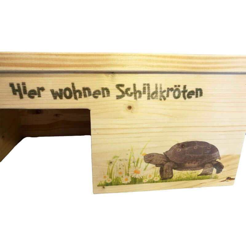 Schildkrötenhaus S aus Holz mit Schutzlasur - - Nagerstore