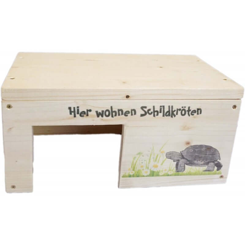 Schildkrötenhaus S aus Holz mit Schutzlasur - - Nagerstore