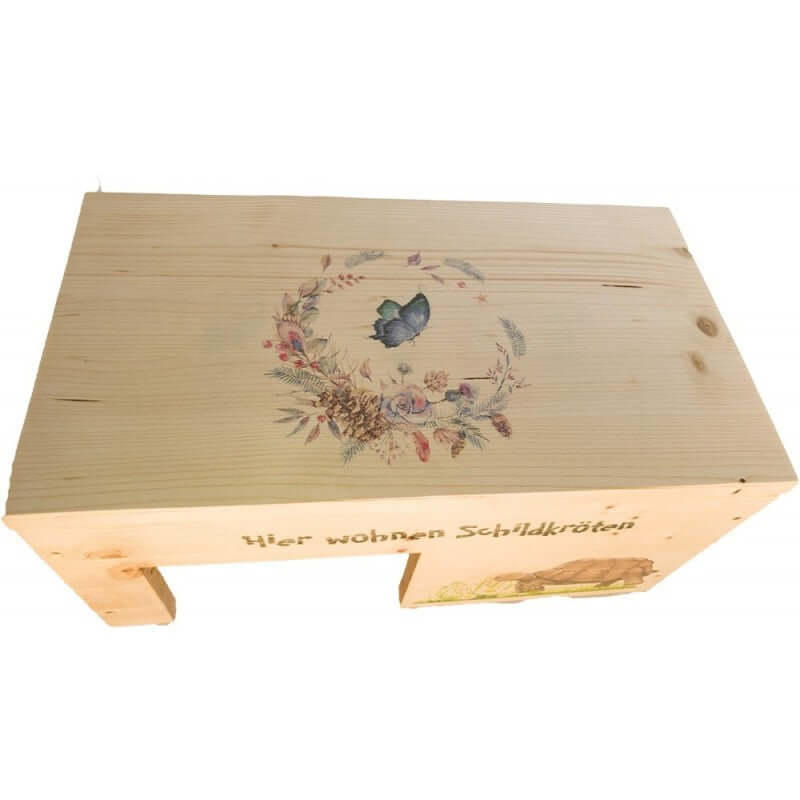 Schildkrötenhaus M aus Holz mit Schutzlasur & Aufklappbar - - Nagerstore