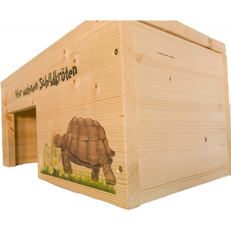 Schildkrötenhaus M aus Holz mit Schutzlasur & Aufklappbar - - Nagerstore