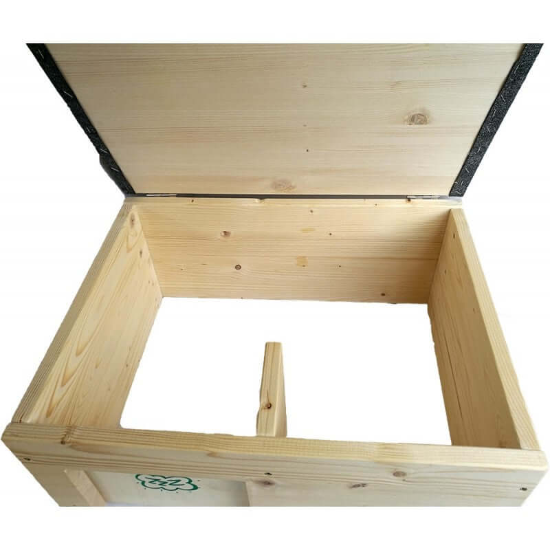 Schildkrötenhaus L Schutzhaus mit Windfang, Holzlasur & Aufklappbar - - Nagerstore