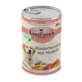 LandFleisch Dog Classic Rinderherzen mit Nudeln & Gartengemüse