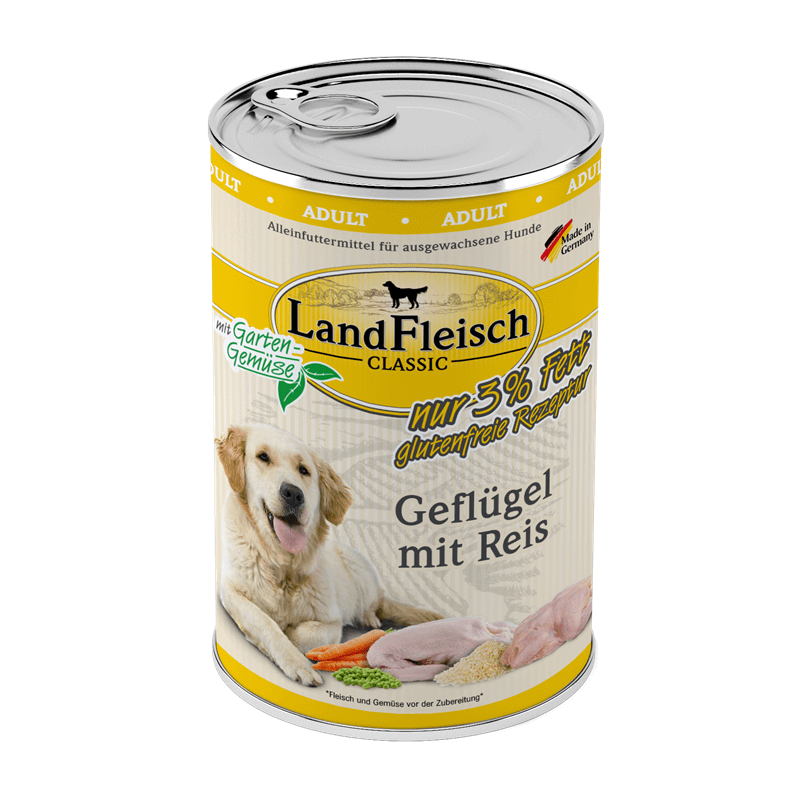 LandFleisch Dog Classic Geflügel mit Reis & Gartengemüse extra mager