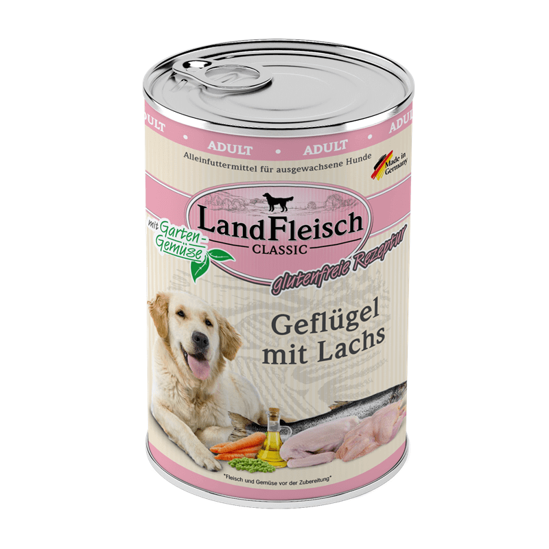 LandFleisch Dog Classic Geflügel mit Lachs & Gartengemüse