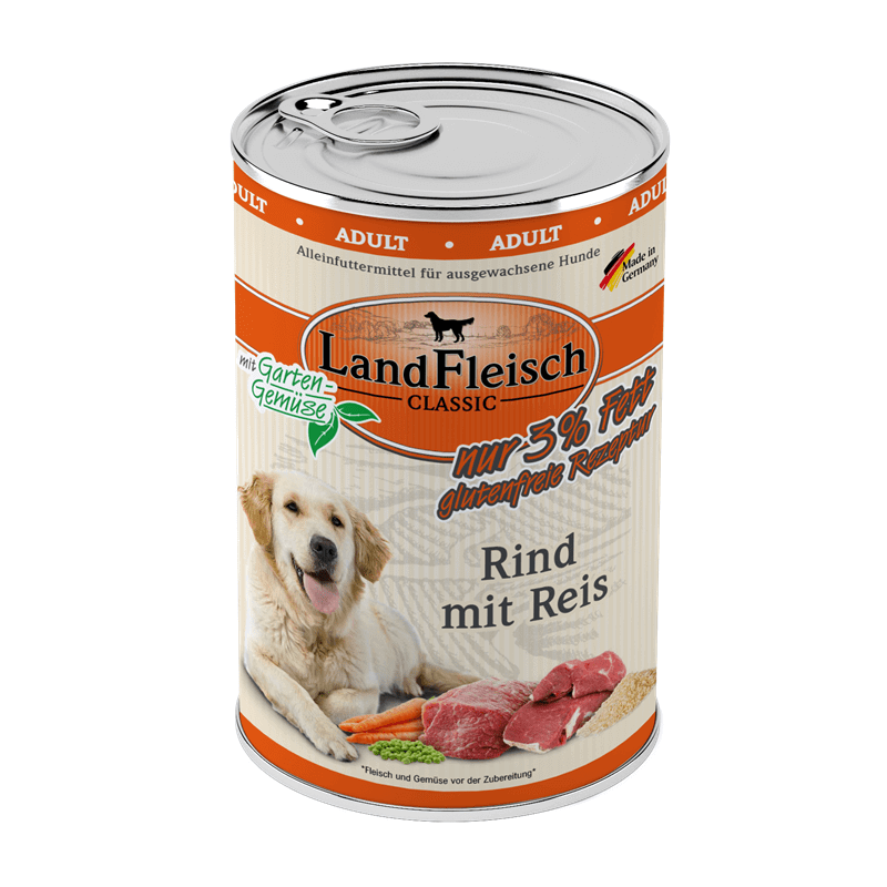 LandFleisch Dog Classic Rind mit Reis & Gartengemüse extra mager