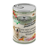 LandFleisch Dog Classic Ente mit Lamm, Kartoffeln und Wildapfel & Gartengemüse