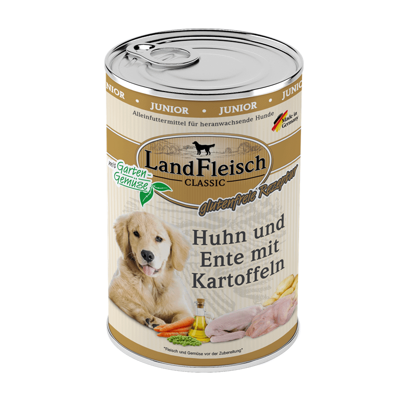 LandFleisch Classic Junior Huhn, Ente und Kartoffeln mit Gartengemüse